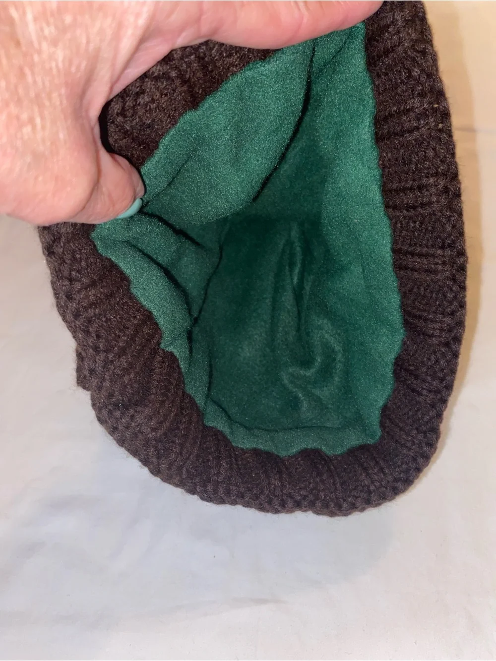 Kids Green Knit Light-up Hat with Colorful Pom Accents
